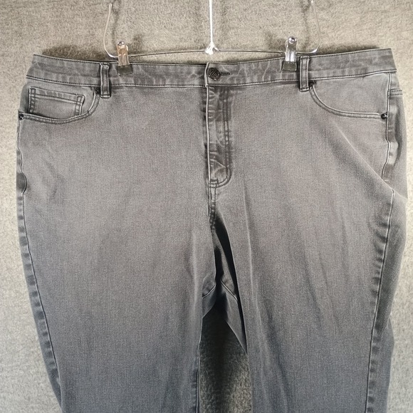 Lane Bryant Jeans Women 26 Capri Black Flex Magic Waistband High Rise Skinny - Picture 2 of 10